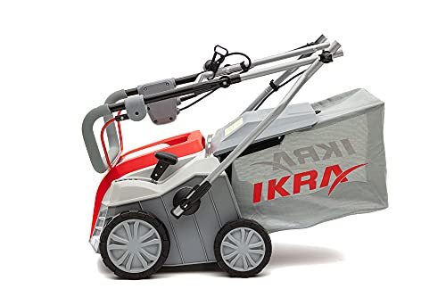 IKRA 80201020 scarificatore arieggiatore Elettrico IEVL 1840, Cesto di Raccolta 55l, Larghezza 40cm, profondità di Lavoro Regolabile, 1800 W, 230 V, Griggio/Rosso : Amazon.it: Giardino e giardinaggio