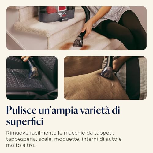 BISSELL SpotClean ProHeat, Lavatappeti, Pulitore Macchie con Tecnologia HeatWave, Lava Tappezzeria per Tappeti, Auto, Pulisci Divani, Moquette, Materassi e Altro, Potente Motore da 330W, 36988 : Amazon.it: Casa e cucina