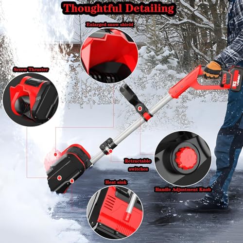 Pala per la rimozione della Neve, Pala per la rimozione della Neve Senza Fili, spazzaneve Elettrico da 20 V con Impugnatura Anteriore Regolabile e Asta telescopica, Lo spazzaneve rimuove la : Amazon.it: Giardino e giardinaggio