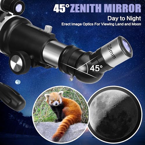 MEEZAA Telescopio, Telescopio Astronomico Professionale Adulti, 70/700mm AZ Telescopio Rifrattore per Bambini e Principianti, Telescopio portatile e potente 28x 210x con Treppiede, Adattatore Telefono : Elettronica