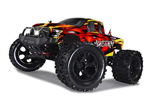 Jamara 059737   Nightstorm Monstertruck BL 4WD 1:10 Lipo 2,4GHz con LED – Multigiocatore, Brushless, Trazione Integrale, Resistente agli Schizzi d´Acqua, Telaio Rinforzato in Alluminio, Wheelybar : Giochi e giocattoli