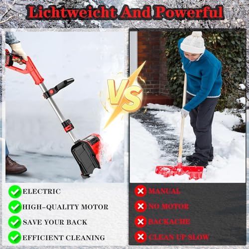 Pala per la rimozione della Neve, Pala per la rimozione della Neve Senza Fili, spazzaneve Elettrico da 20 V con Impugnatura Anteriore Regolabile e Asta telescopica, Lo spazzaneve rimuove la : Amazon.it: Giardino e giardinaggio