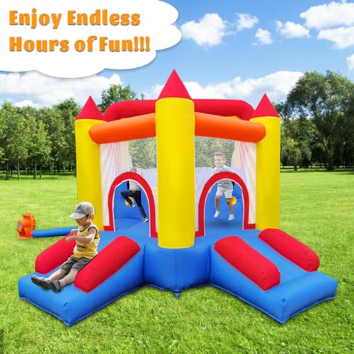 Ballsea Castello gonfiabile per bambini con soffiatore, scivolo asciutto/acqua, capacità 6 bambini/200kg, L6,28 x L2,93 x H1,95m : Amazon.it: Giochi e giocattoli