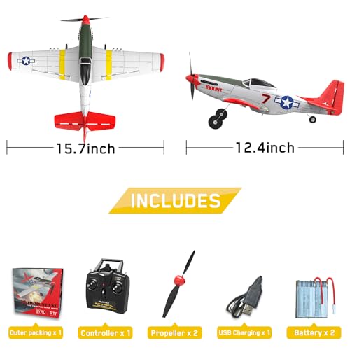 VOLANTEXRC P51d Mustang 4 Canali 2,4 Ghz RC Plane RTF, Aereo Radiocomandato Per Principianti, Aerei RC Per Adulti E Bambini, Semplice E Pronto Per Volare : Amazon.it: Giochi e giocattoli