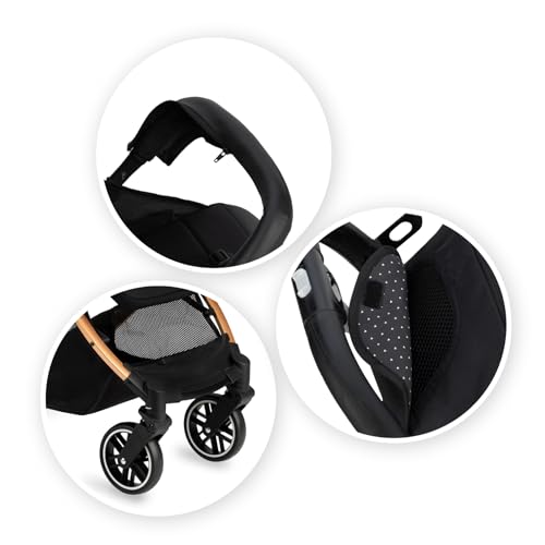 Momi Passeggino MoMi ESTELLE a partire da 6 mesi (fino a 15 kg), pieghevole con cintura di sicurezza a 5 punti, cestino porta spesa e funzione di apertura, manico telescopico per il traino : Amazon.it: Prima infanzia