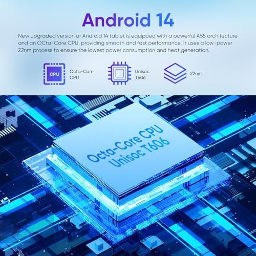 Weelikeit Tablet FHD da 11 pollici, Android 14, 6 GB di RAM   8 GB di RAM espandibile, memoria da 128 GB, doppia fotocamera posteriore da 13 MP, batteria da 7000 mAh : Informatica