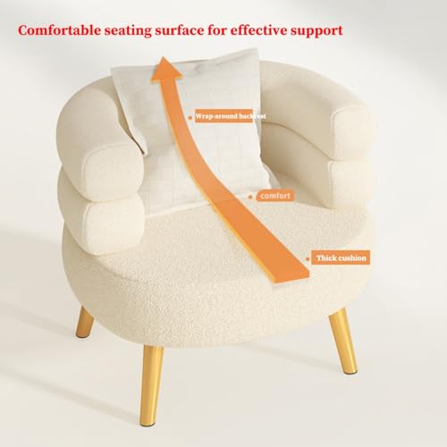 Sedia in Accento Bianca, Sedia a Botte Moderna, Sedia da toeletta con Gamba Nera, Poltrona Accogliente Poltrona pigra Sedia da Lettura per Soggiorno Sala Trucco Camera da Letto Lettura, senz : Amazon.it: Casa e cucina