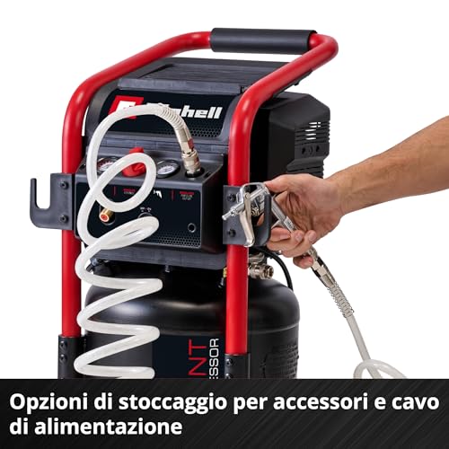 Einhell Compressore TE AC 240/24 Silent (1500 W, max. 10 bar, serbatoio da 24 l, potenza di aspirazione 240 l/min, compressore silenziato da 70 dB, 2 manometri, riduttore di pressione) : Amazon.it: Fai da te