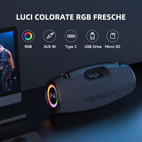 ZEALOT Bluetooth Altoparlante Impermeabile Campeggio