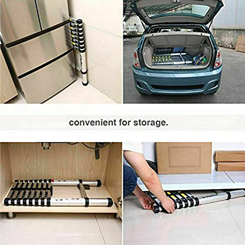 Scala telescopica in alluminio 16,5 FT Scala estensibile in lega di alluminio leggera con telaio ad A Gradini per coperture, uso domestico, lavoro all'aperto in camper, capacità 15 : Amazon.it: Fai da te