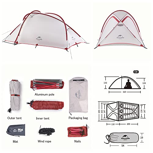 Naturehike Tenda Hiby Tenda da Campeggio Tenda Ultraleggera Tenda per 3 persone Tenda Impermeabile Tenda Una Camera da Letto e Sala (Grigio) : Amazon.it: Sport e tempo libero