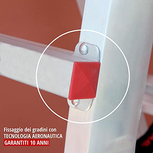 SUPER TELES   Scala telescopica professionale in alluminio (5   5 gradini) con bracciolo e stabilizzatori : Amazon.it: Fai da te