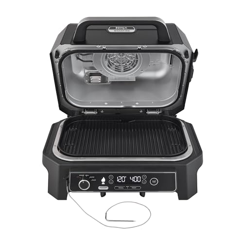 Ninja Woodfire Barbecue Elettrico XL, Griglia Friggitrice ad Aria e Affumicatore 4 in 1 da Esterno, con Termometro a Sonda Digitale, Sistema di Cottura Intelligente Smart Cook, Grigio/Nero, OG850EU : Amazon.it: Giardino e giardinaggio