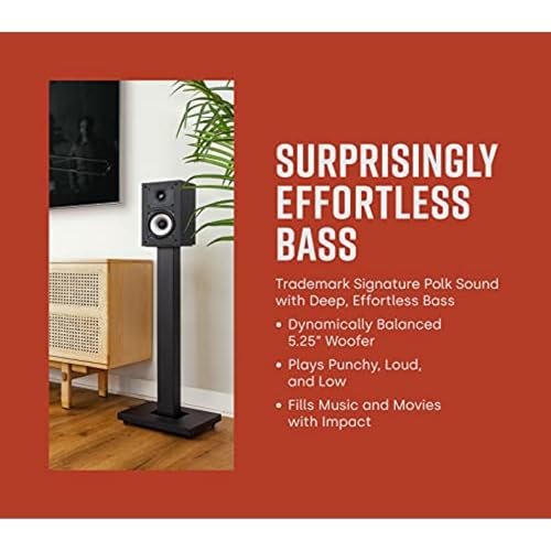 Polk Audio Monitor XT15   Coppia di Diffusori da Libreria o Surround, Certificato Audio, Compatibile con Dolby Atmos e Dts: X, Tweeter In Terilene da 1