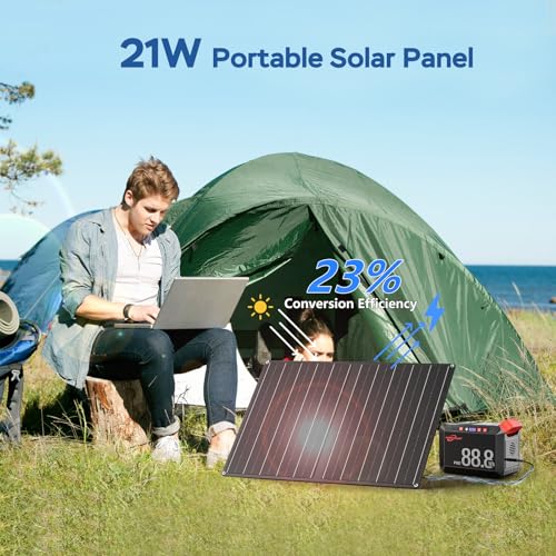 POWSTREAM   Generatore solare da 88,8 Wh, centrale elettrica portatile con pannello solare incluso, batteria agli ioni di litio con presa USB CA per campeggio all'aperto, avventura, casa, : Amazon.it: Giardino e giardinaggio