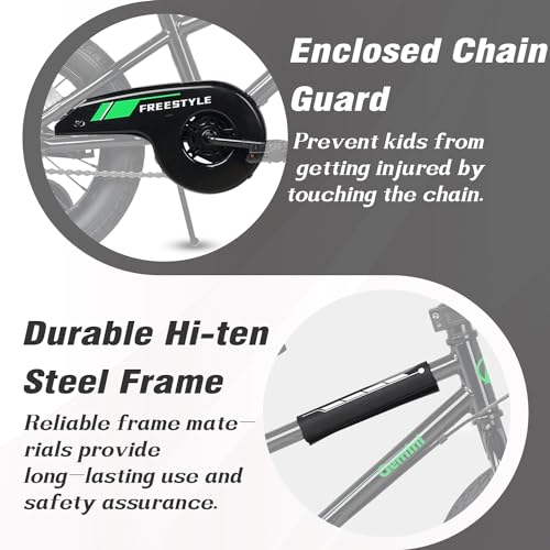 AVASTA 14 Inch Little Kids Bike per 3 4 5 anni ragazzi ragazze Beiginner Riders BMX Style Bike con ruote da allenamento Coaster e freno a V posteriore, nero : Sport e tempo libero