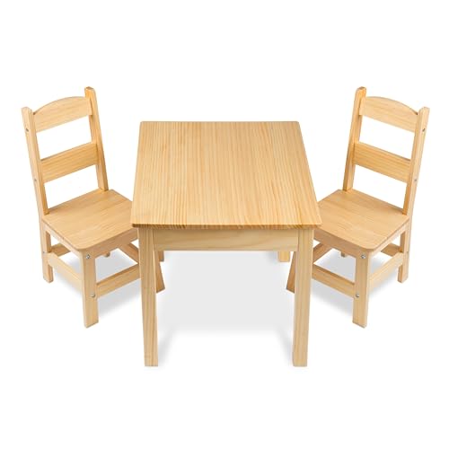 Melissa & Doug   Tavolo e Sedie in Legno | Mobili per Bambino | Arredo Cameretta Bambino | Set da 3 Pezzi | 3  | Regalo per Bambine e Bambini : Casa e cucina