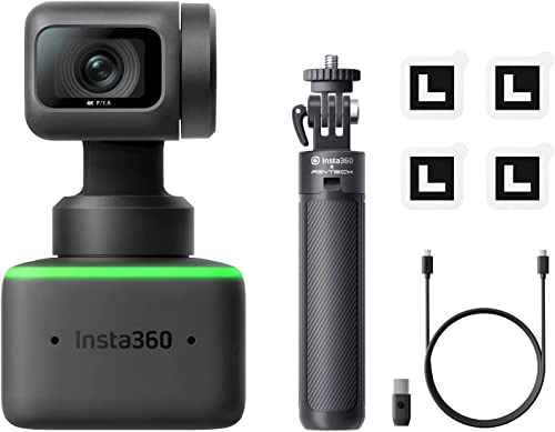 Insta360 Link Kit treppiede Webcam PTZ 4K con sensore da 1/2", Tracciamento IA, controllo gestuale, HDR, microfoni con cancellazione del rumore, modalità specializzate, webcam per laptop : Elettronica