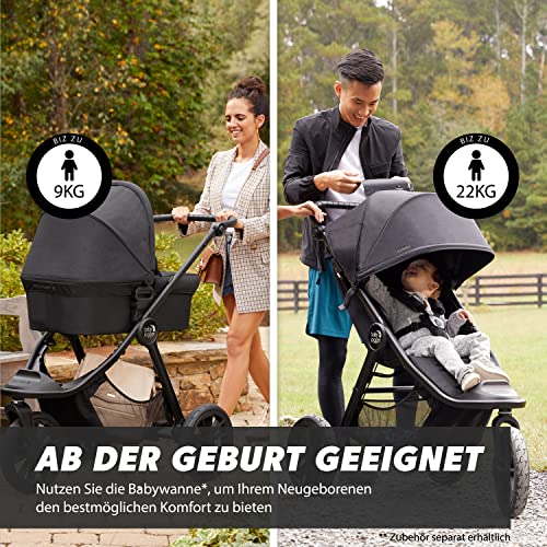 Baby Jogger City Elite 2 Passeggino combinato per ogni terreno, pieghevole e portatile, grigio pietra (grigio) : Prima infanzia