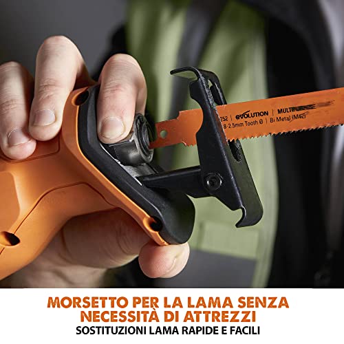 Evolution Sega universale a batteria R150RCP Li 18 V Li Ion EXT Inc Lame multimateriale : Amazon.it: Fai da te