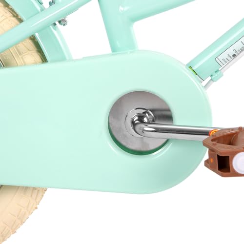 STITCH MANCHI Bicicletta per bambini da 16 pollici con cestino e stabilizzatori per bambini e bambine di 4 5 6 7 anni, verde menta… : Sport e tempo libero