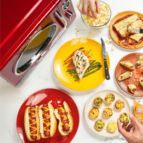 Nostalgia Microonde Retro da Banco Potenza 800 Watt 25,4L 12 Impostazioni di Cottura Preimpostate Orologio Digitale Elettrodomestici Cucina Rosso : Amazon.it: Casa e cucina