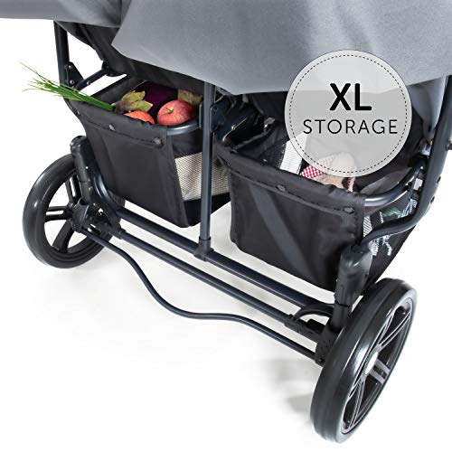 hauck Roadster Duo SLX Passeggino Gemellare   Passeggino Doppio Dalla Nascita Fino a 30 kg, Compatibile con Navicella Morbida 2in1   Pieghevole, Compatto   Grigio, Argento : Amazon.it: Prima infanzia
