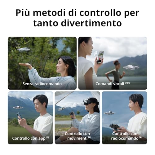 DJI Neo, mini drone con fotocamera UHD 4K per adulti, 135g drone che vola da solo e ti segue, decollo dalla mano, tracciamento IA del soggetto, QuickShot, video stabilizzati, (senza radiocomando) : Amazon.it: Elettronica