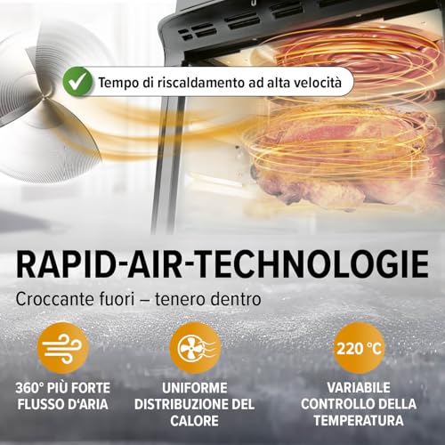GOURMETmaxx Friggitrice digitale ad aria calda 12 L, forno XXL in acciaio inox | Timer, display touch, spiedo rotante | Frittura a basso contenuto di grassi e a risparmio energetico | 1800 W : Amazon.it: Casa e cucina