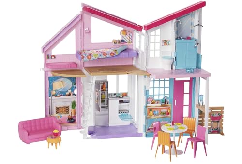 Barbie   Casa di Malibu   Casa di Barbie Malibu   Playset Trasformabile con Plug and Play   Oltre 25 Accessori   60 Cm   Regalo per Bambini da 3  Anni, FXG57 : Videogiochi