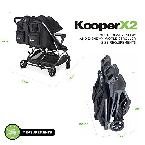 Joovy Kooper X2 doppio passeggino, passeggino leggero, pieghevole compatto con vassoio, grigio : Prima infanzia