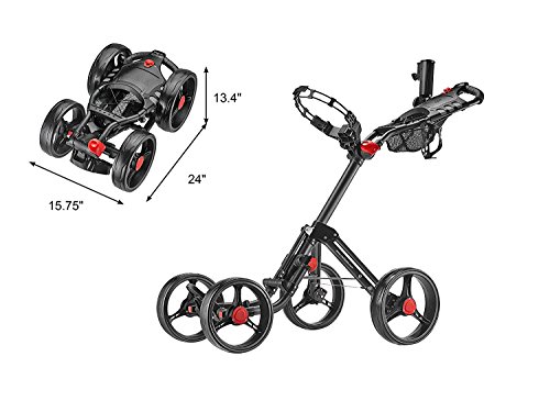 CaddyTek Superlite Explorer 4 Wheel Golf Push Cart, Grigio Scuro : Amazon.it: Sport e tempo libero