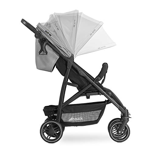 hauck Passeggino Rapid 4R Plus   Passeggino Leggero 25 kg Portata   Passeggino Pieghevole Veloce con Cappotta XL UPF 50     Passeggino Compatto, Reclinabile con Portabibite   Grande Cesto   Grigio : Prima infanzia