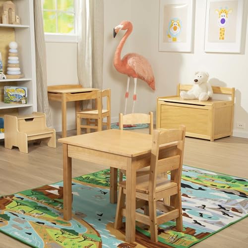Melissa & Doug   Tavolo e Sedie in Legno | Mobili per Bambino | Arredo Cameretta Bambino | Set da 3 Pezzi | 3  | Regalo per Bambine e Bambini : Casa e cucina