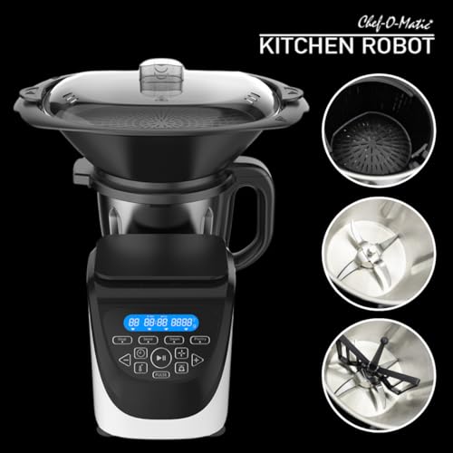 Chef O Matic robot da cucina multifunzione Kitchen Robot, 1000w, 3L, 3500 giri al minuto, Accessori multipli, 10 velocità, Schermo tattile a LED, Design elegante : Amazon.it: Casa e cucina