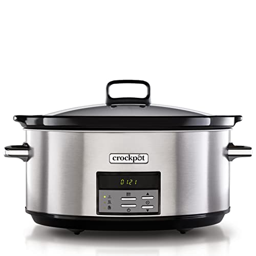 Crock pot Pentola per Cottura Lenta, Slow Cooker, Extra Large 7.5 litri, fino a 10 Persone, Spegnimento Automatico, 2 Impostazioni Cottura e Funzione Warm automatica, 230 W, Ceramica, Argento : Amazon.it: Casa e cucina