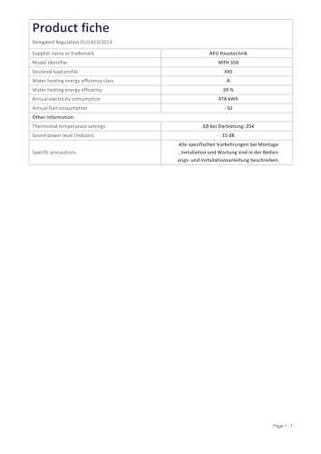 AEG 189554   Scaldabagno Istantaneo Elettrico   MTH 350, 230 V. Eccellenza tedesca   Made in Germany   3,5 kW, facile installazione a spina : Amazon.it: Fai da te