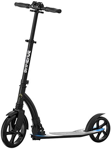 Scooter Pieghevole Calcio for Adulti Scooter con 220 lbs capacità 230 Millimetri Oversize Ruote & Manubrio Regolabile in Altezza Parafango Posteriore del Freno Non Elettrico (Color : Black) : Sport e tempo libero