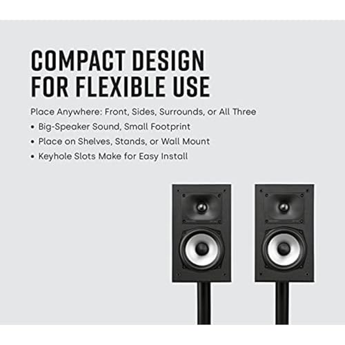 Polk Audio Monitor XT15   Coppia di Diffusori da Libreria o Surround, Certificato Audio, Compatibile con Dolby Atmos e Dts: X, Tweeter In Terilene da 1