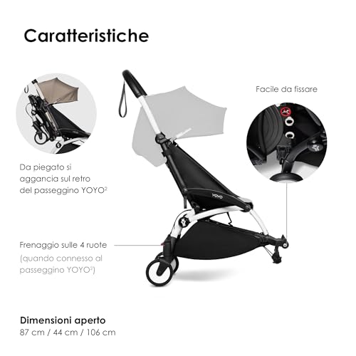 BABYZEN YOYO Connect, Bianco   Trasforma il tuo passeggino YOYO2 in un passeggino doppio   Compatto e maneggevole : Prima infanzia