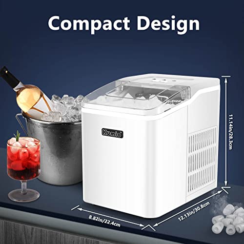 KUMIO Macchina per il ghiaccio da banco, 9 proiettili di ghiaccio pronto in 6 8 minuti, 12 kg/24 ore, macchina per il ghiaccio silenziosa portatile autopulente con paletta e cestello, bianco : Amazon.it: Casa e cucina