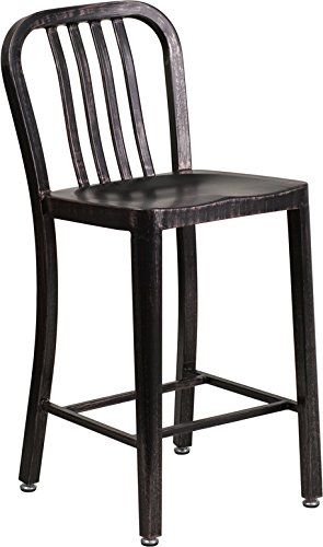Flash Furniture Sedia da esterno, in acciaio zincato, oro/nero anticato, 48,26 x 40,01 x 92,08 cm : Amazon.it: Giardino e giardinaggio