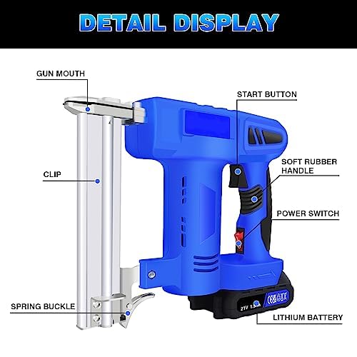 SONLED Chiodatrice per Chiodi Senza Fili da 21 V con Batteria, Caricabatterie e 1000 graffette/Chiodi, chiodatrice elettrica 2 in 1 per tappezzeria, Scherma, falegnameria e falegnameria : Amazon.it: Fai da te