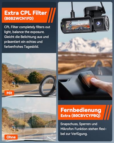 VANTRUE N4 Pro 4K  1080P 1080P 3 Lent STARVIS 2 Sensor Dash Cam, 5GHz WiFi GPS Telecamera per Auto, 3xHDR IR Dashcam Auto, Controllo Vocale 24h. Modalità di Parcheggio Buffer, 3.19” IPS Max 512G : Amazon.it: Elettronica