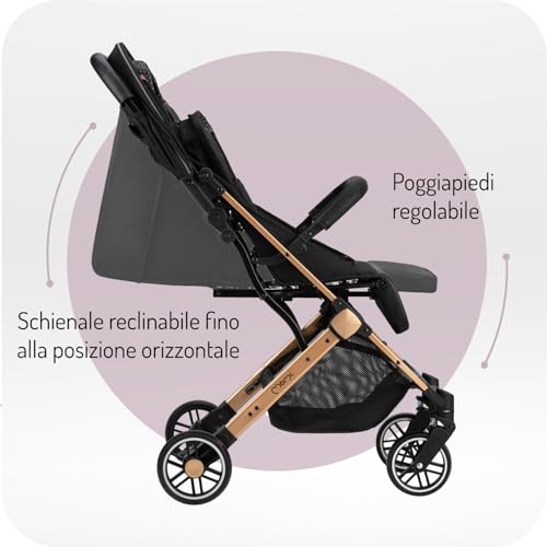 Momi Passeggino MoMi ESTELLE a partire da 6 mesi (fino a 15 kg), pieghevole con cintura di sicurezza a 5 punti, cestino porta spesa e funzione di apertura, manico telescopico per il traino : Amazon.it: Prima infanzia