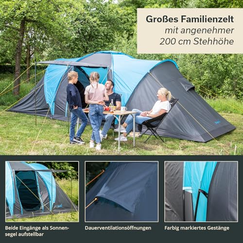 Skandika Hammerfest 6 persone   Tenda de campeggio familiare   zanzariera   2x cabine da letto (con pavimento cucito e cabine oscura) : Amazon.it: Sport e tempo libero