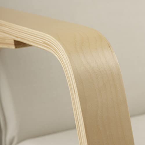 Baroni Home Sedia a Dondolo con Braccioli in Legno da Interno, Poltrona a Dondolo ergonomica in Tessuto con Poggiatesta e Poggiapiedi Regolabile a 5 Altezze, Max 150 kg, Salotto Camera, Beige : Casa e cucina