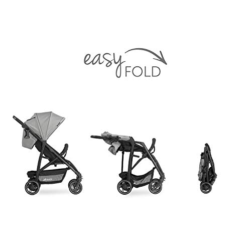 hauck Passeggino Rapid 4R Plus   Passeggino Leggero 25 kg Portata   Passeggino Pieghevole Veloce con Cappotta XL UPF 50     Passeggino Compatto, Reclinabile con Portabibite   Grande Cesto   Grigio : Prima infanzia