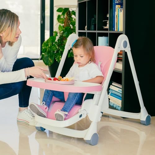 Seggiolone in alluminio per bambini, rosa : Prima infanzia