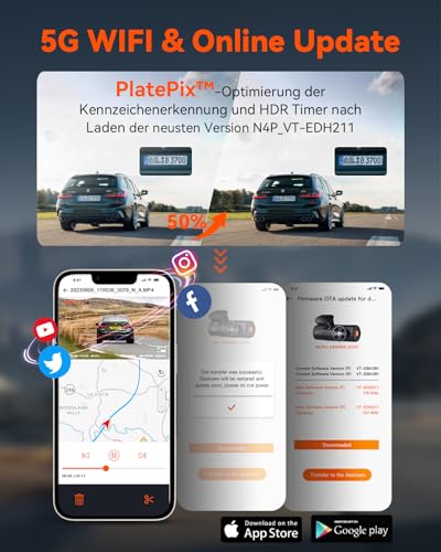 VANTRUE N4 Pro 4K  1080P 1080P 3 Lent STARVIS 2 Sensor Dash Cam, 5GHz WiFi GPS Telecamera per Auto, 3xHDR IR Dashcam Auto, Controllo Vocale 24h. Modalità di Parcheggio Buffer, 3.19” IPS Max 512G : Amazon.it: Elettronica